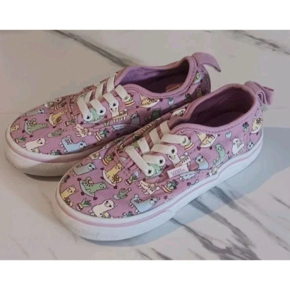 Vans Off The Wall Shoes Purple Llama Skate Shoes Toddler Girls Size 9.5